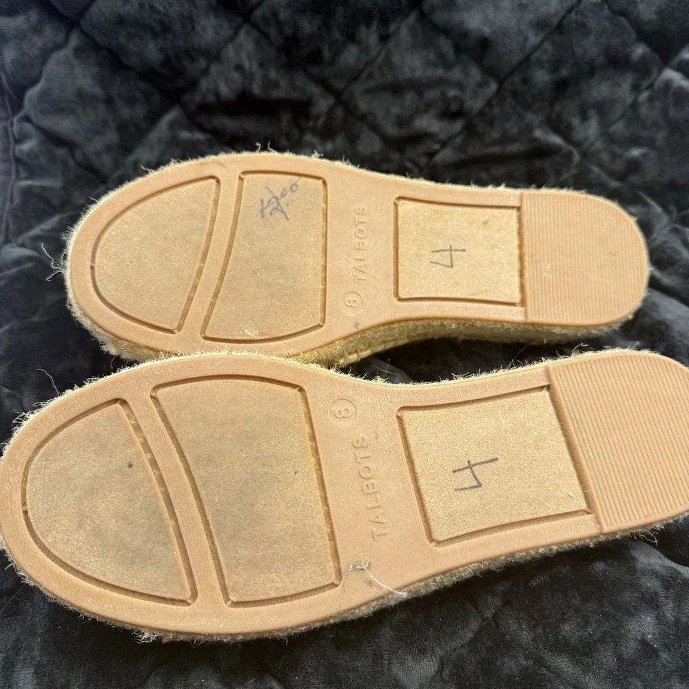 Talbots Hester Crisscross Raffia Espadrille Flat Sandals Size‎ 8